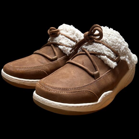 BARETRAPS Landon Women Size 7 Whiskey Shoe Clog Slipper Moccasin Sherpa Lined - Picture 2 of 13